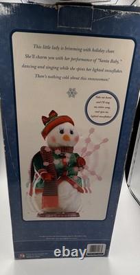 Gemmy 2004 Snowflake Spinning Mrs Snowwoman Sings Santa Baby Dancing Works