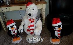Gemmy 3 Piece Band Animated Dancing Singing Polar Bear 2Penguins LOCAL PICK UP