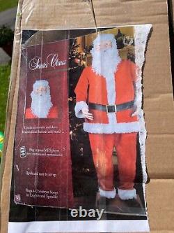 Gemmy 6 Foot Life Size Xmas Santa Claus Animated Singing Dancing See Video