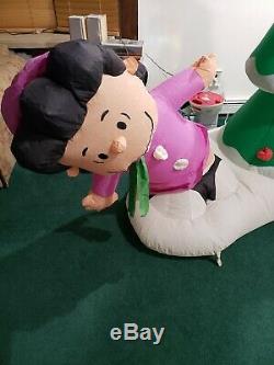 Gemmy Charlie Brown Snoopy Lucy Christmas Airblown Inflatable Light Show Musical