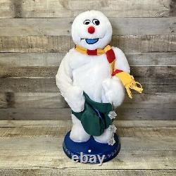 Gemmy Frosty The Snowman Singing Dancing Spinning Snowflakes Works See Video