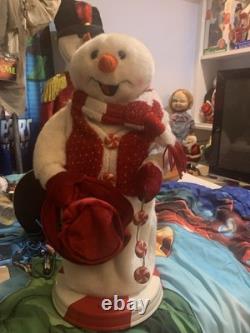 Gemmy Red Peppermint Snowman Very Rare Read