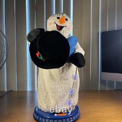 Gemmy Snowflake Spinning Snowman Singing Dancing Snow Miser