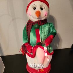 Gemmy Spinning Snowflake Mrs Snowman Singing Santa Baby Dancing Tested Snowwoman