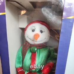 Gemmy Spinning Snowflake Mrs Snowman Singing Santa Baby Dancing Tested Snowwoman