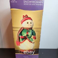 Gemmy Spinning Snowflake Mrs Snowman Singing Santa Baby Dancing Tested Snowwoman