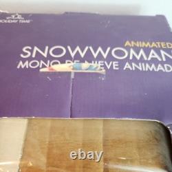 Gemmy Spinning Snowflake Mrs Snowman Singing Santa Baby Dancing Tested Snowwoman