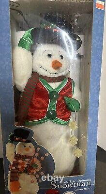 Gemmy Spinning Snowflake Snowman SNOW MISER Dancing Singing Christmas Holiday