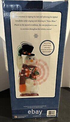 Gemmy Spinning Snowflake Snowman SNOW MISER Dancing Singing Christmas Holiday