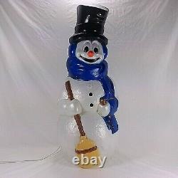 General Foam Frosty The Snowman Blow Mold 42 Carrot Nose Blue Scarf Vintage