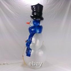 General Foam Frosty The Snowman Blow Mold 42 Carrot Nose Blue Scarf Vintage