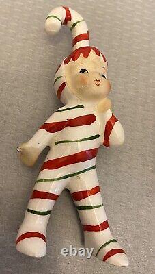 George Z Lefton Candy Cane Pixie Elf Elves Sprites 1950's Vintage Set 3