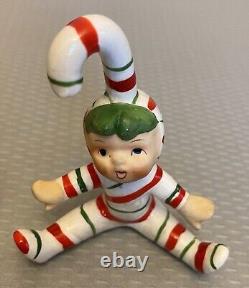 George Z Lefton Candy Cane Pixie Elf Elves Sprites 1950's Vintage Set 3