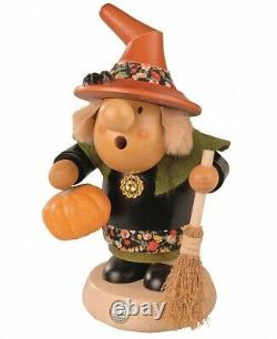 German incense smoker Muellerchen Halloween witch with pumpkin, h. MU 16447 NEW