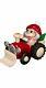 German Incense Smoker Santa Claus On Tractor, Height 11 Cm / 4 In. Sv 19170 New