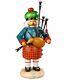 German Incense Smoker Scotsman With Bagpipes, Height 27 Cm / 11 I. Mu 16302 New