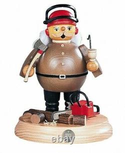 German incense smoker Tree cutter with power saw on support, heig. MU 16185 NEW