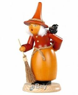 German incense smoker witch with raven and fly agaric, height 25. MU 16649 NEW