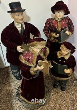 Giant 38 Tall Victorian Family Christmas Carolers Family Of 4 Rare