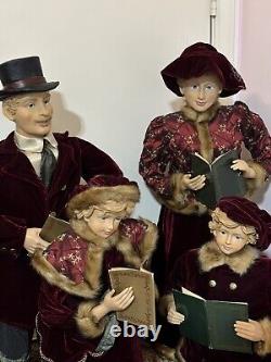 Giant 38 Tall Victorian Family Christmas Carolers Family Of 4 Rare