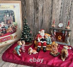 Grandeur Noel 2002 Porcelain Santa Scene Collector's Edition Complete In Box