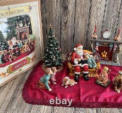 Grandeur Noel 2002 Porcelain Santa Scene Collector's Edition Complete In Box