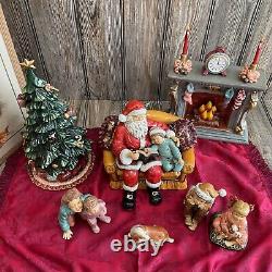 Grandeur Noel 2002 Porcelain Santa Scene Collector's Edition Complete In Box