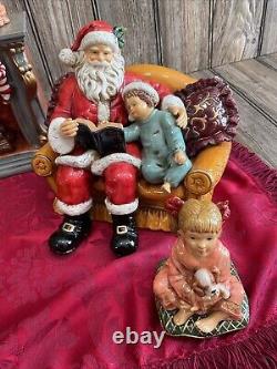 Grandeur Noel 2002 Porcelain Santa Scene Collector's Edition Complete In Box