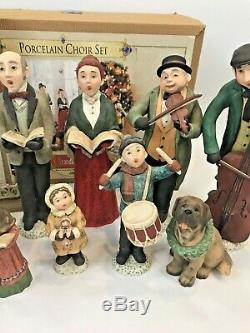 Grandeur Noel Porcelain Choir Set 2003 in Box Victorian Carolers 12 Figures