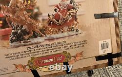 Grandeur Noel Porcelain Santa In Sleigh & Reindeer Set Collector's Edition 2003