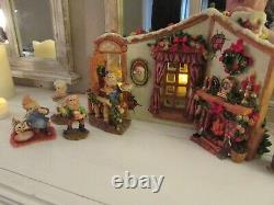 Grandeur Noel Santa And His Elves 12 Piece Set- Rare Very Detailed Check Pics