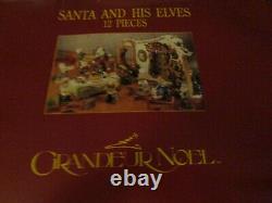 Grandeur Noel Santa And His Elves 12 Piece Set- Rare Very Detailed Check Pics