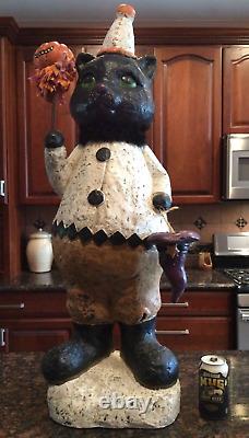 Grandin Road Black Vintage Statue CatTrick or Treat Cat 36VERY RARE