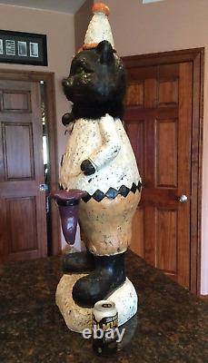 Grandin Road Black Vintage Statue CatTrick or Treat Cat 36VERY RARE