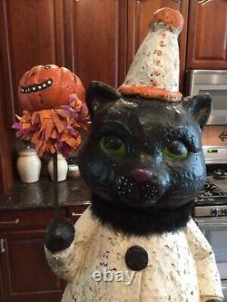 Grandin Road Black Vintage Statue CatTrick or Treat Cat 36VERY RARE