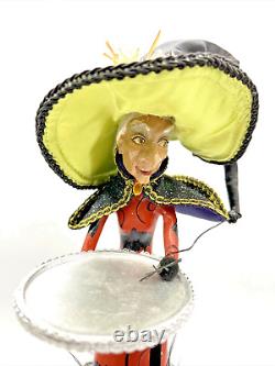 Grandin Road Halloween Bewitching Figure Esmeralda with Black Cat 16