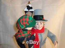 HOLIDAY CREATION ANIMATED MOTION flicker LIGHTED CHRISTMAS BOB CRATCH & TINY TIM