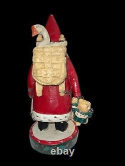 HOUSE OF HATTEN Santa With Teddy Bear & Goose Vtg 1988 RARE Denise Calla 16