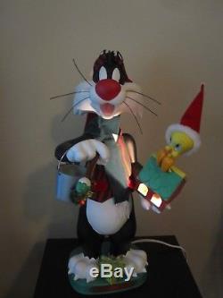 HTF 23 Animated Tweety & Sylvester Christmas Display Lighted House SEE VIDEO
