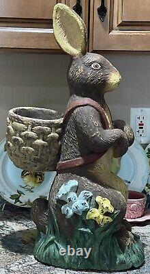 HTF BETHANY LOWE 22 Large Easter Bunny Rabbit Figure Paper Mache Antique Style