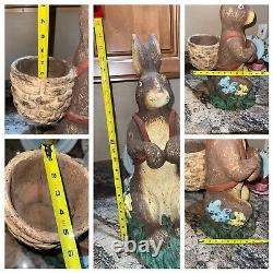 HTF BETHANY LOWE 22 Large Easter Bunny Rabbit Figure Paper Mache Antique Style