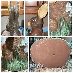 HTF BETHANY LOWE 22 Large Easter Bunny Rabbit Figure Paper Mache Antique Style