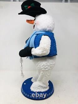 HTF Gemmy Snow Miser Animated Snowman Singing Spinning Snowflake 2002 withLeg READ