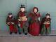 Htf Huge Deluxe Detailed Victorian Family Of 4 Carolers With Song Books 35 26
