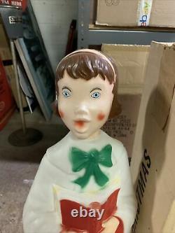 HTF Vintage Empire GIRL Choir Caroler Christmas Blow Mold with Box