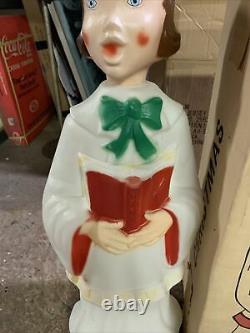 HTF Vintage Empire GIRL Choir Caroler Christmas Blow Mold with Box