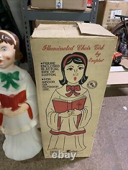 HTF Vintage Empire GIRL Choir Caroler Christmas Blow Mold with Box