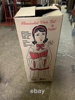 HTF Vintage Empire GIRL Choir Caroler Christmas Blow Mold with Box