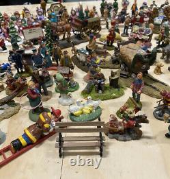 HUGE LOT Christmas Village Accessories Figurines DEPT 56, LEMAX, O'WELL, ETC