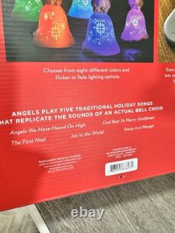 Hallmark Snowmen Bell Choir 5 SONGS Synchronized Music Color Lights Remote